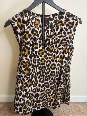 3 for $20 J Crew Sleeveless Leopard Print V-Neck Tunic Shirt Size 2 Oversized